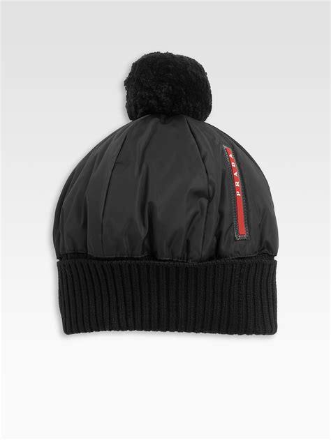 prada puffer beanie|prada winter hats.